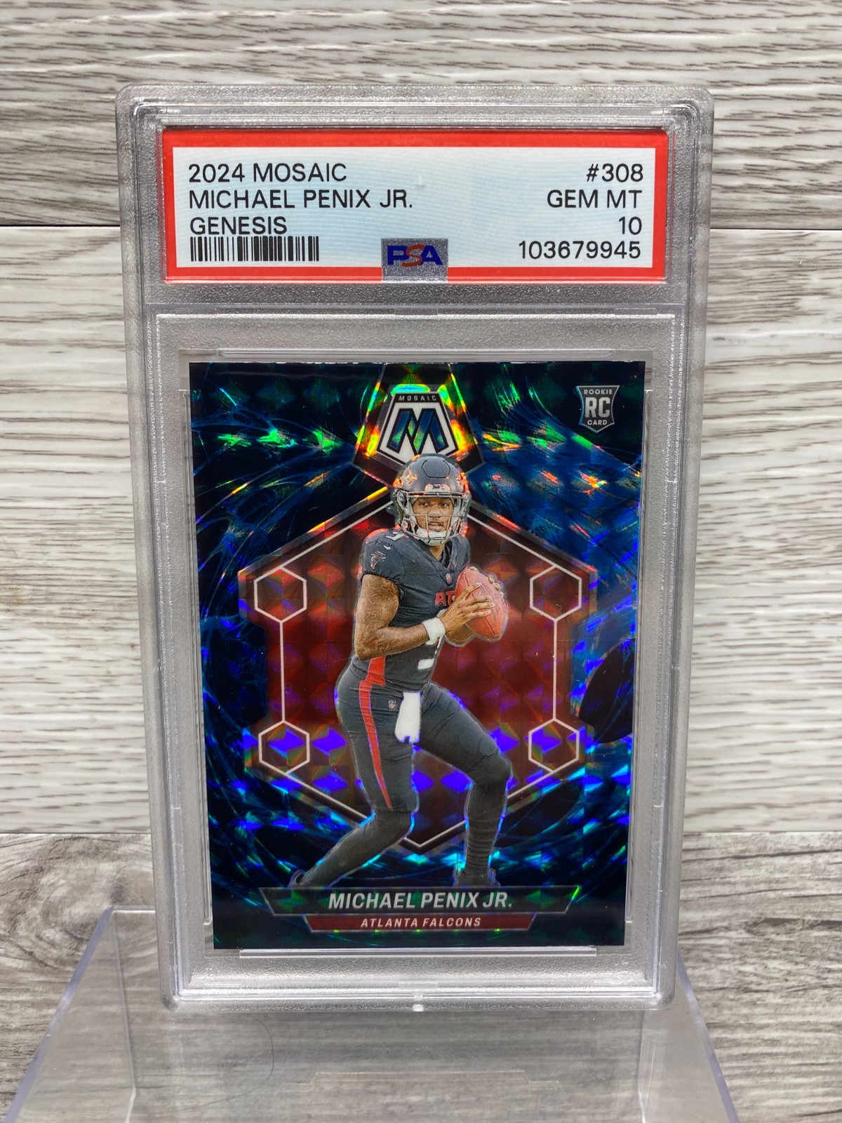 2024 Panini Mosaic Rookies Michael Penix Jr. #308 Genesis Prizm (RC) PSA 10