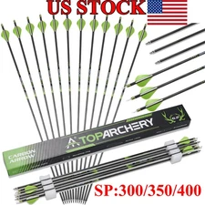 30" Pure Carbon Arrows Straightness0.003 for Recurve/Compound Bow Hunting Shoot