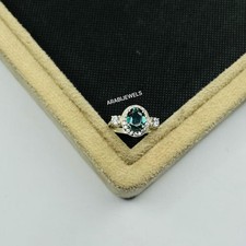 Oval Cut Teal Sapphire Ring 925 Sterling Silver Gift For Her Engagement Ring.