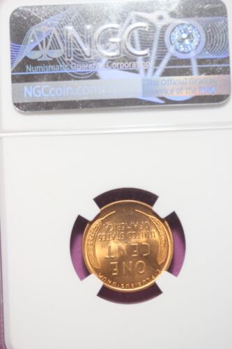 1947 D - NGC MS66 RD LINCOLN WHEAT CENT #B45656 - Picture 2 of 2