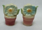 Vintage Shawnee Pottery 1950's Blue Flowers Salt & Pepper Set Flower Pots