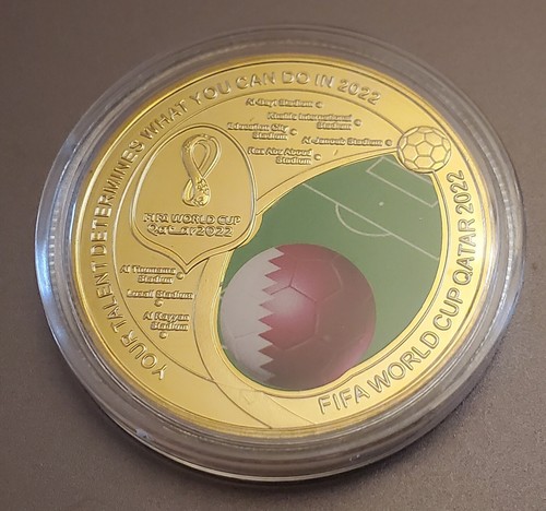 Qatar 2022 World Cup Gold Coin Soccer Ronaldo Autograph Pele Euro 2024 Germany - Picture 6 of 11