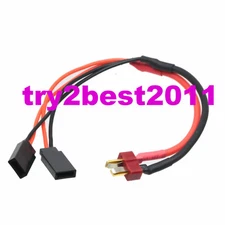 Deans T-Plug Male to Dual JR Futaba Female Y Harness Wire Cable