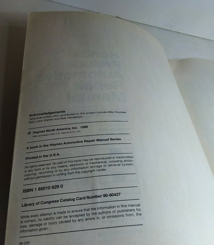 Haynes 42040 Honda Prelude 1979 Thru 1989 Repair Manual - Picture 7 of 12