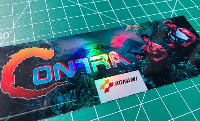 Contra Arcade Marquee 2x6” Sticker Glossy Decal Holographic Rainbow ...