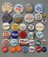 LOT of 33 MIXED buttons pins badges pinbacks assorted different POLITICAL