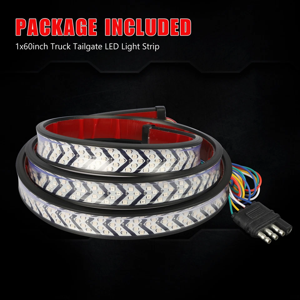 60" Tailgate LED Strip Bar Truck Stop Brake Turn Signal Tail Light For Toyota Foto 3 de 4