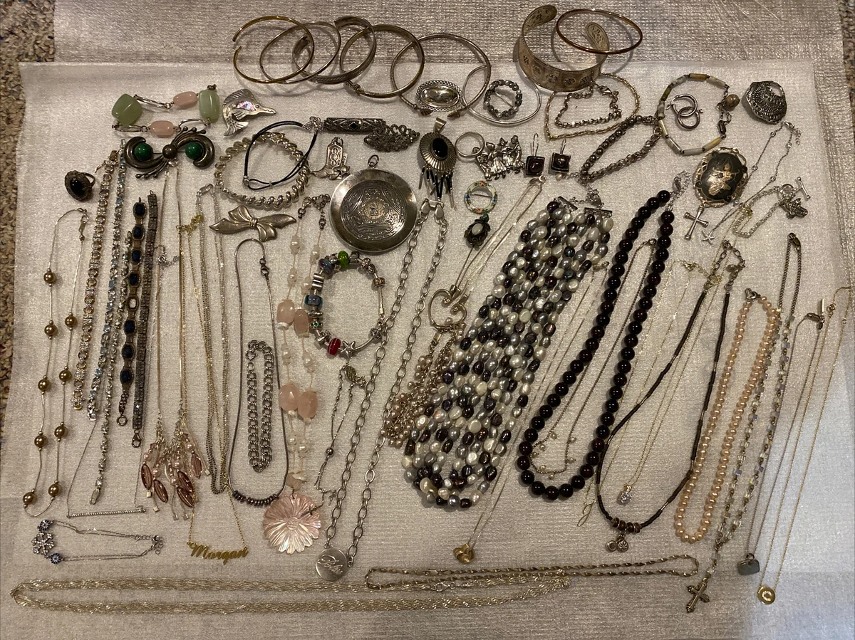 Sterling Silver Jewelry With Stone Lot Wear or Scrap 890g eBay