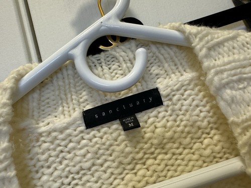 SANCTUARY BEAUTIFUL IVORY HAND KNIT?COMFY COZY OVERSIZE CARDIGAN SWEATER M - Bild 7 von 7