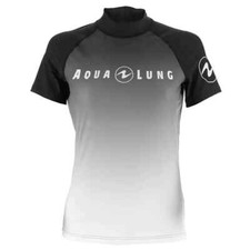 New Aqua Lung Women's Short Sleeve Swimming Rashguard Black/White - Size XLarge
