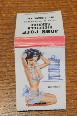 Vintage Matchbook Cover John Poff Richfield Service Mt Pisgah PA Listing 2