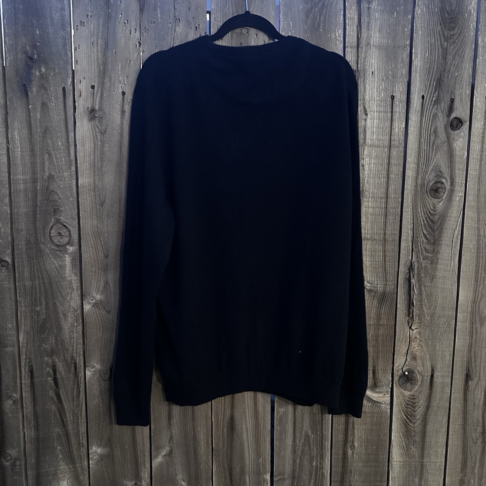 Nordstrom Men's Shop black 100 cashmere Round Neck sweater 2XL eBay
