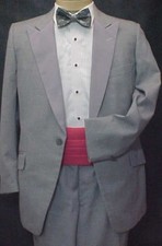 LORD WEST CLASSY GRAY BOYS TUX JACKET OR 4pc TUXEDO PROM WEDDING Sz 3 - 18