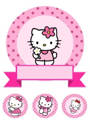 Hello Kitty Essbar  Fabel Mädchen Katzen Tortenaufleger Torte + TEXT