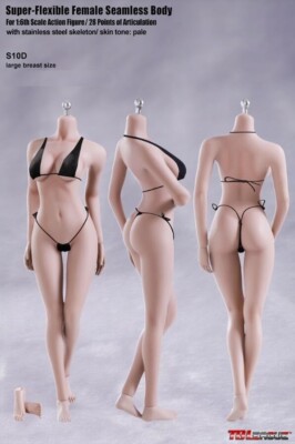 TBLeague S10D 1/6 Female Flexible Seamless L Bust PALE Body w/ Detachable Feet
