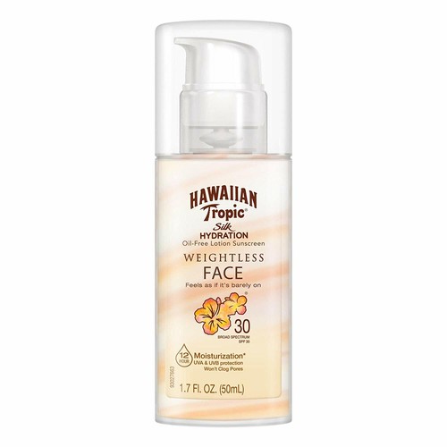 5er-Pack Hawaiian Tropic Silk Feuchtigkeitsbehandlung leichtes Gesicht LSF 30 Sonnencreme 1,7 Unzen