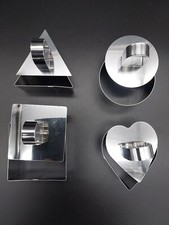 Speiseringe Dessertringe Servierringe Ring Ausstecher Edelstahl 4Formen 1Stempel