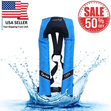 A+++ Adult Inflatable Life Jacket  Vest Lifesaving PFD Blue Co2 Reaming kit