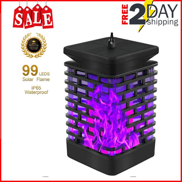 Gemmy Solar Powered Lights Clear Glass Fixture Outdoor Decorative