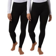 New 32 Degrees Women's 2-Pack Black Heat Performance Thermal Base layer Pant