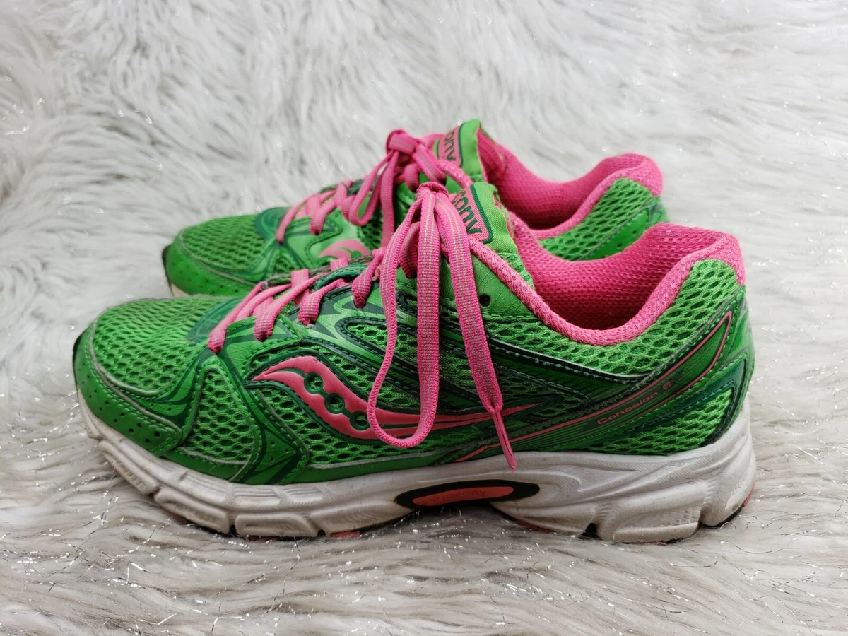 SAUCONY Cohesion 6 Lime Green Pink Sneakers Size 7.5 38.5 eBay