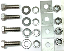 (4) SS HEX HEAD BOLT F593D 3/4-10 X 2-1/2" 316 STAINLESS with washer & nuts HR