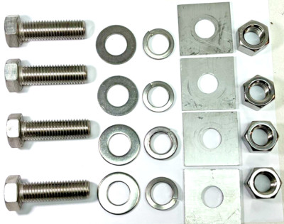 (4) SS HEX HEAD BOLT F593D 3/4-10 X 2-1/2'' 316 STAINLESS with washer & nuts HR