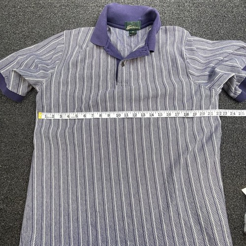 Vintage Sahara Polo Shirt Blue Purple Stripe Mens Extra Large Short Sleeve - Picture 4 of 9