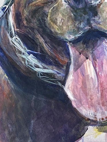 American Pit Bull Art Original Acrylic Painting Impressionism 16x20 Unframed - Picture 8 of 11