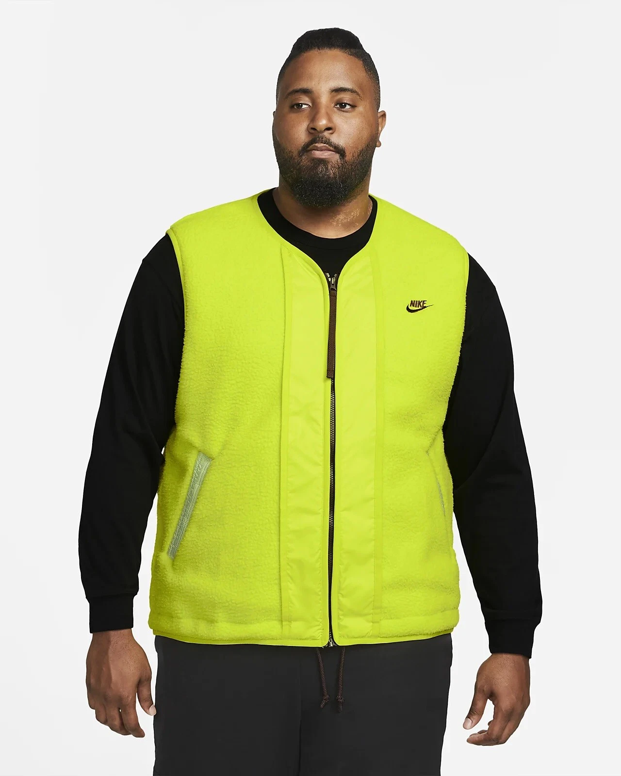 Nike Size XL Sportswear High-Pile Fleece Sherpa Vest DD5025-345 Venom Green