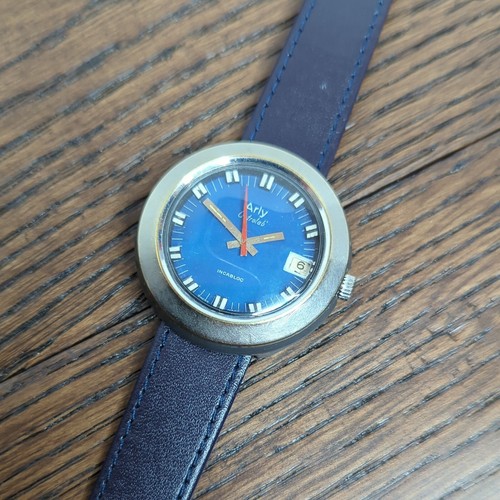 Vintage Mens 1970s Arly Astrolab Blue Dial Wrist Watch Running Slow (CB24) eBay