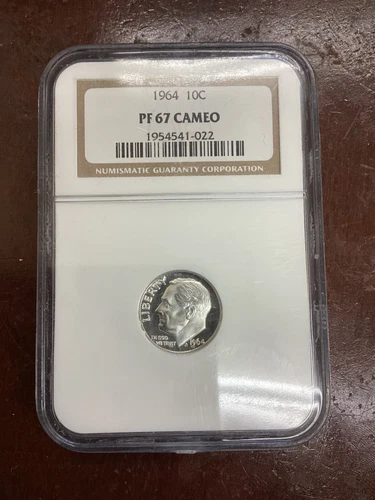 1964 10C PF67 Cameo Dime NGC