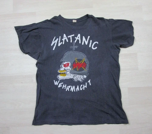 Slayer T Shirt XL World Tour Slaytanic Wehrma 1980s vintage concert t-shirt, vintage, size XL, single stitch, B+ condition
