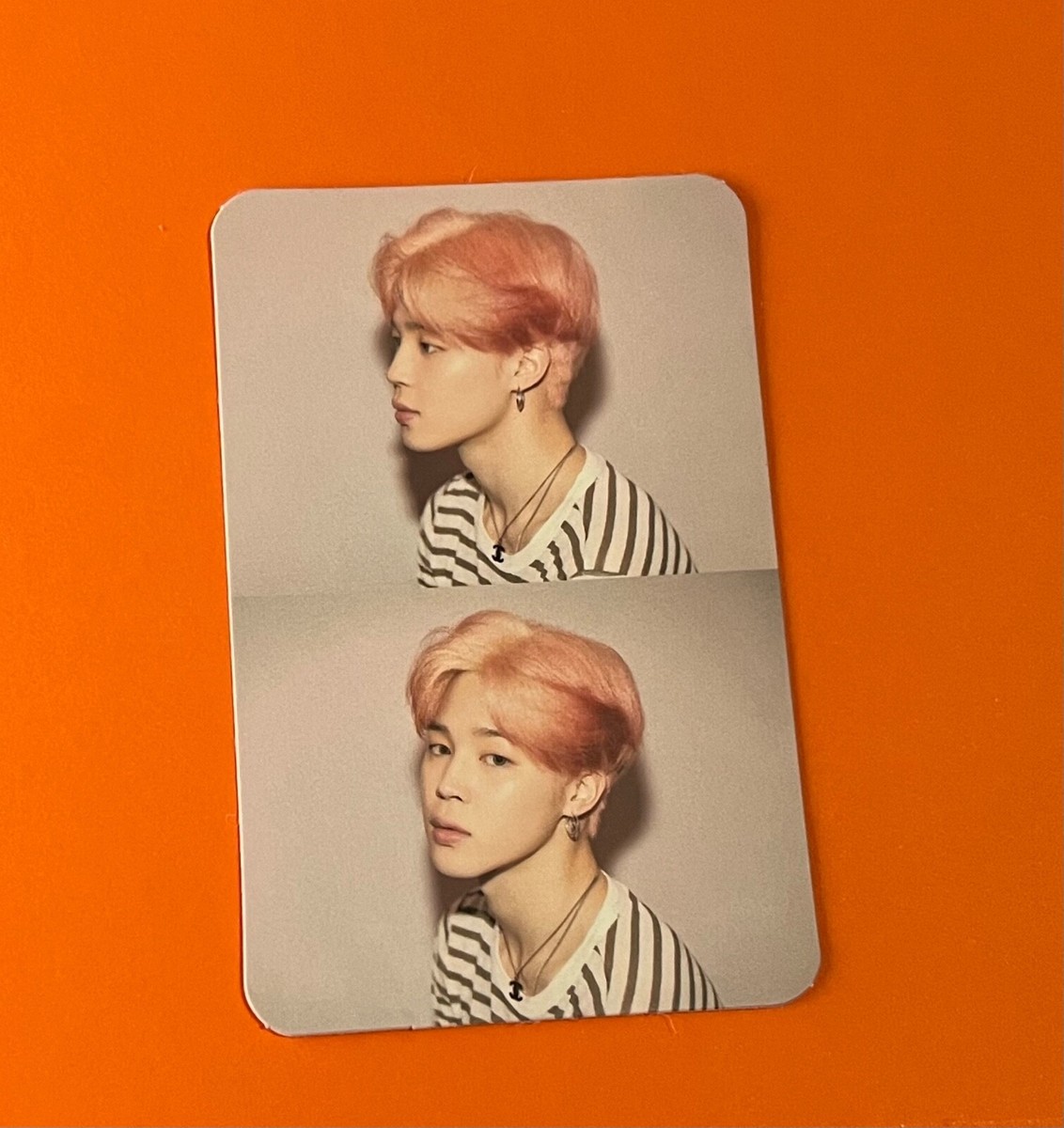 Jimin BTS Map of the Soul photo card- pink hair stacked