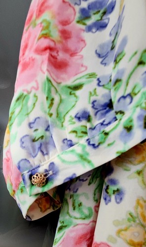 NWT Rose & Olive Plus 3X Multicolor 3/4 sleeve Button Down Blouse 31'' Long - Picture 3 of 4