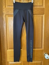 BS1 SuperDry Sport Black Athletic Fit Running Workout Leggings Womens 4