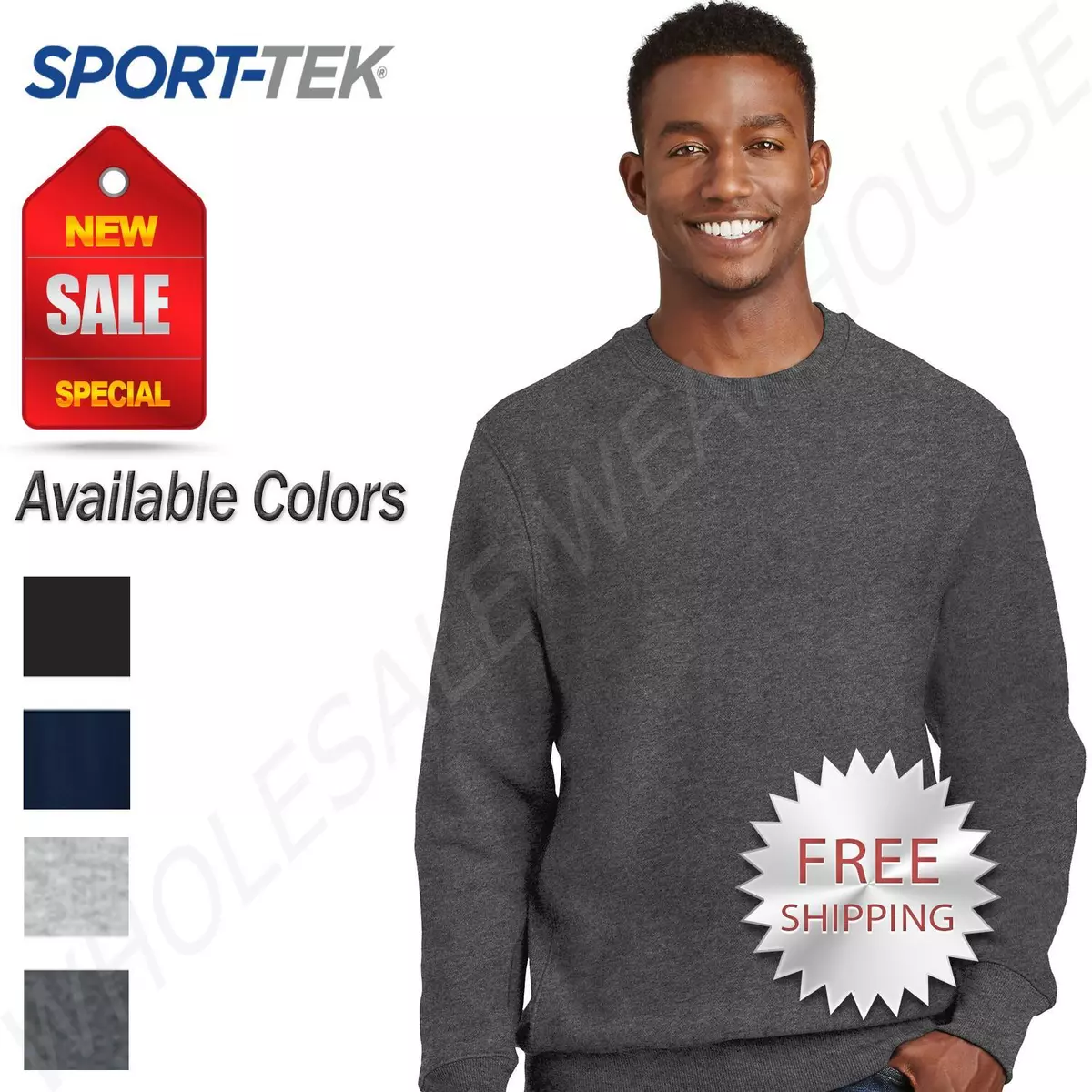 Sport tek super heavyweight crewneck clearance sweatshirt