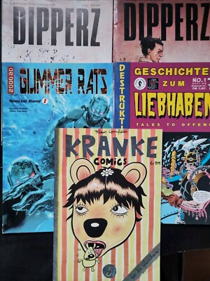 5x INDEPENDENT KRANKE COMICS DIPPERZ SCHWARZER TURM EEE LIEBHABEN 2000AD GLIMMER