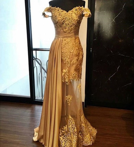 gold color formal dresses