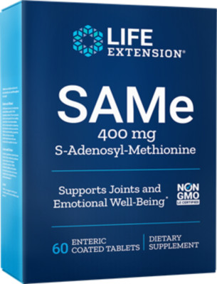 TAKE OFF $25 NOW! TWO PACK MEGA SALE Life Extension SAMe 400 mg 60 tablets