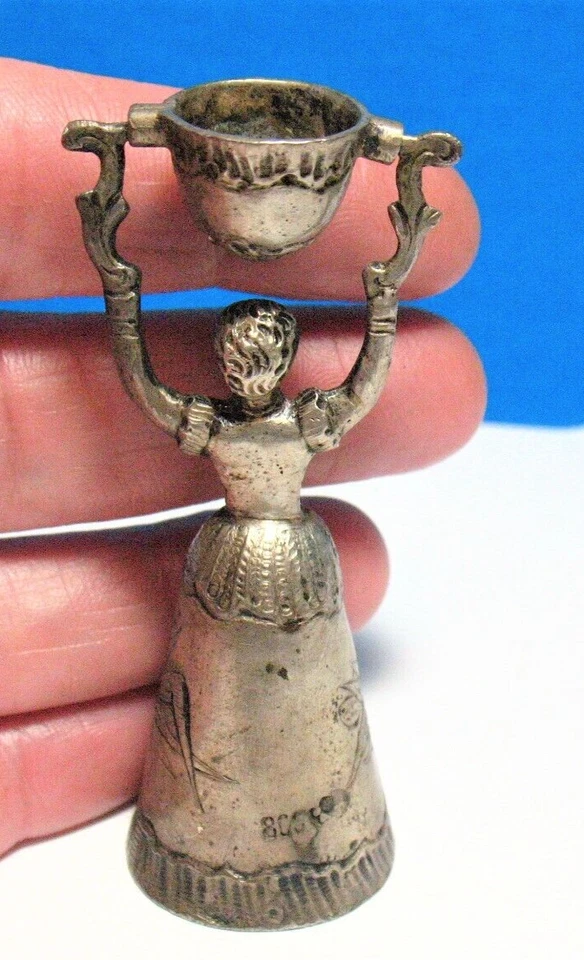 FIGURA ALEMANA 800 PLATA BODA COPA MUJER FIGURA ANTIGUA 21 GRAMOS Foto 4 de 4