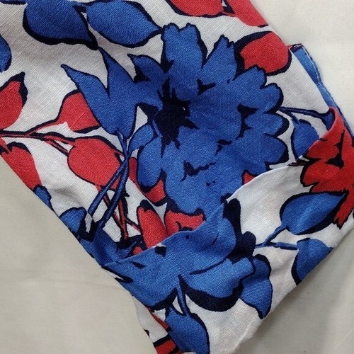 Ruby Rd. Floral 100% Linen Jacket Womens XL Blue Red Retro Artsy Festival 90s - Picture 3 of 7
