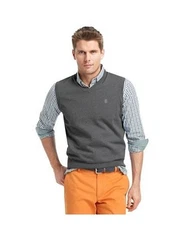 NEW Izod Men's V-neck Cotton Sweater Vest Gray Blue Red Purple   L XL 2XL