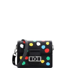 Louis Vuitton Dauphine Shoulder Bag Yayoi Kusama Painted Dots Taurillon Leather