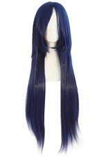 32" 80Cm Long Straight Anime Costume Cosplay Wig Party Wig Dark Blue/Jet Black 