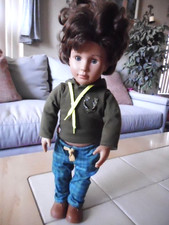 Our Generation Boy Doll 18" Blue Eyes Brown Curly Hair Outfit