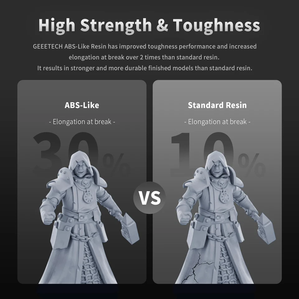 GEEETECH ABS-Like 3D Printer Resin, 405nm UV-Curing Photopolymer Resin, Stren... - Image 3 of 4