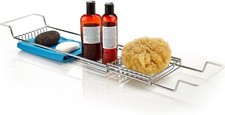 Stainless Steel Expandable Bathtub Caddy Shower Bath Tray