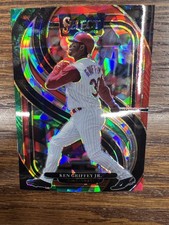 2025 Panini Select #142 Ken Griffey Jr. Red and Green Ice Prizms