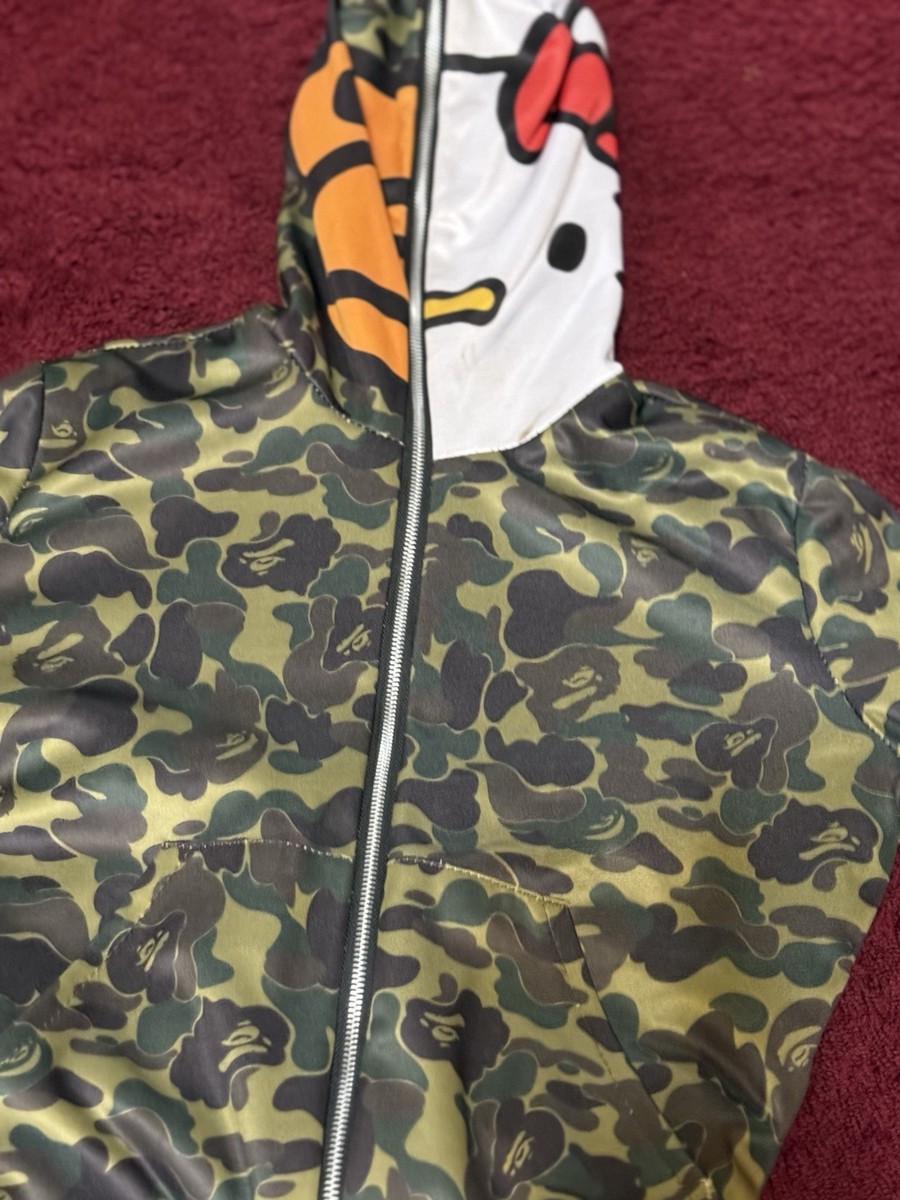 トップス XL HELLO KITTY BABY MILO hoodie A BATHING APE x Sanrio Milo Hello Kitty Split Face 1st Camo